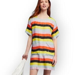 Colorful Striped Mini Dress